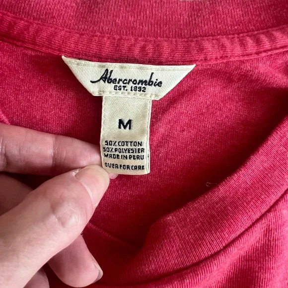 Vintage Abercrombie & Fitch Pink Crew Neck Tee - Picture 7 of 8